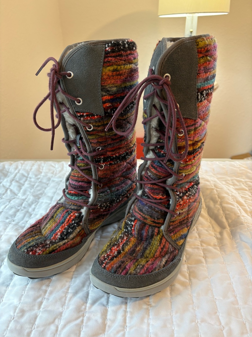 Merrell Women's Pechora Sky Tall Boots Bright Multicolor Sherpa Lined Boho NWOT
